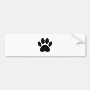 Dog Paw Drawing In Black Bumper Sticker