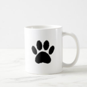 Dog Paw Drawing In Black Coffee Mug