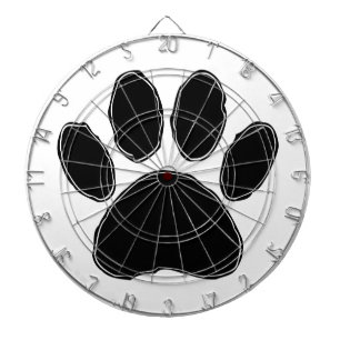 Dog Paw Drawing In Black Dartboard