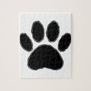 Dog Paw Drawing In Black Jigsaw Puzzle
