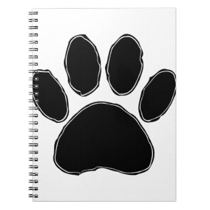 Dog Paw Drawing In Black Notebook