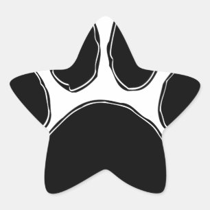 Dog Paw Drawing In Black Star Sticker