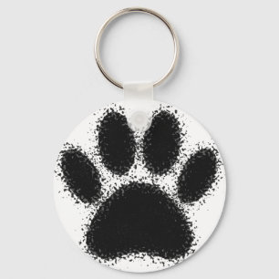 Dog Paw Drawing Key Ring