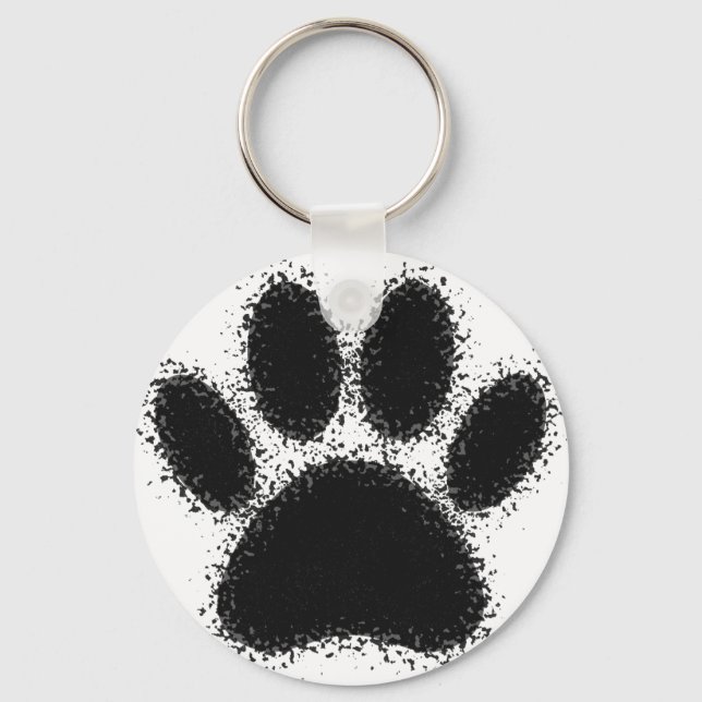 Dog Paw Drawing Key Ring (Front)