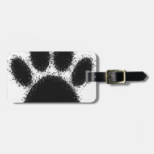 Dog Paw Drawing Luggage Tag