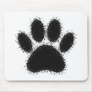 Dog Paw Drawing Mouse Mat