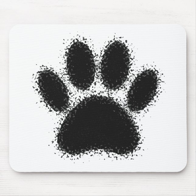Dog Paw Drawing Mouse Mat (Front)