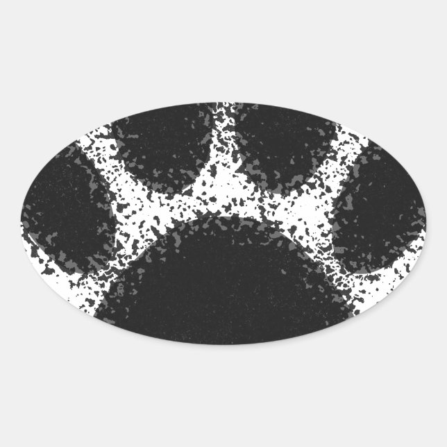 Dog Paw Drawing Oval Sticker (Front)