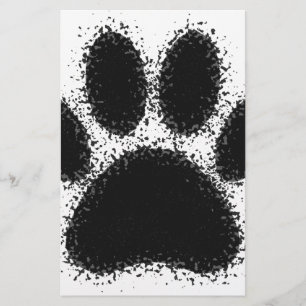 Dog Paw Drawing Stationery