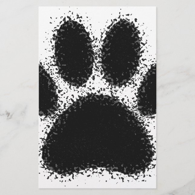 Dog Paw Drawing Stationery (Front)