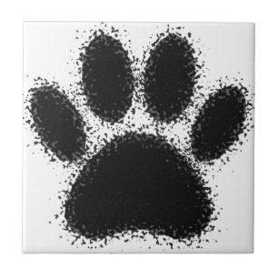 Dog Paw Drawing Tile