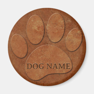 Dog Paw Faux Terracotta Print Magnet