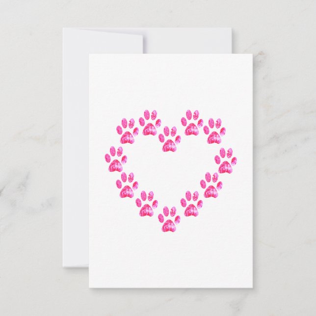 Dog paw heart CONGRATS ON YOUR NEW PUPPY! Thank You Card (Front)