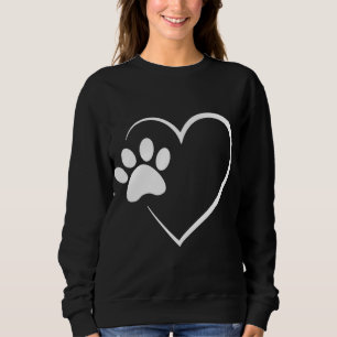 Dog Paw Heart - Dog Lover Gift for Dog Moms Sweatshirt