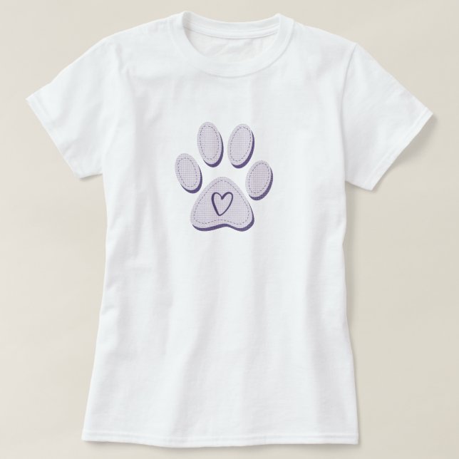 Dog Paw Heart T-Shirt (Design Front)