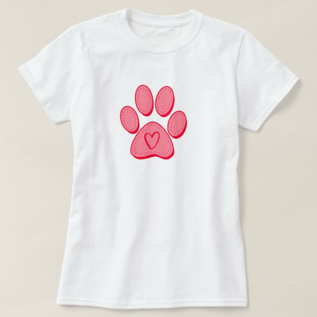 Dog Paw Heart T-Shirt (Design Front)