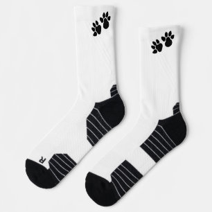 Dog paw icon- Black & White Socks