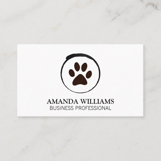 Dog Paw Icon Business Card (Front)