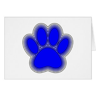 Dog Paw In Blue With Outlines