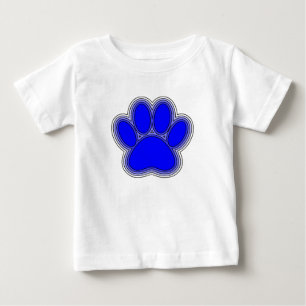 Dog Paw In Blue With Outlines Baby T-Shirt