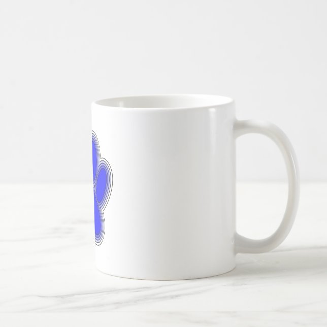 Dog Paw In Blue With Outlines Coffee Mug (Right)