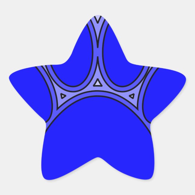 Dog Paw In Blue With Outlines Star Sticker (Front)