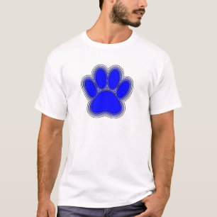Dog Paw In Blue With Outlines T-Shirt