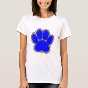 Dog Paw In Blue With Outlines T-Shirt
