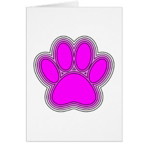 Dog Paw In Pink With Outlines