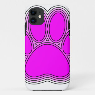 Dog Paw In Pink With Outlines iPhone 11 Case