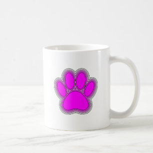 Dog Paw In Pink With Outlines Coffee Mug