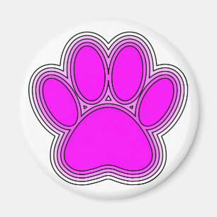 Dog Paw In Pink With Outlines Magnet