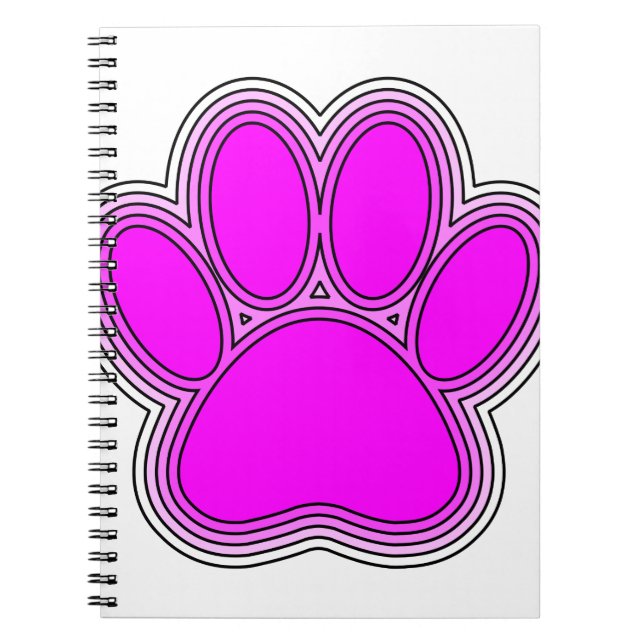 Dog Paw In Pink With Outlines Notebook (Front)