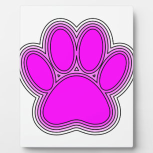 Dog Paw In Pink With Outlines Plaque