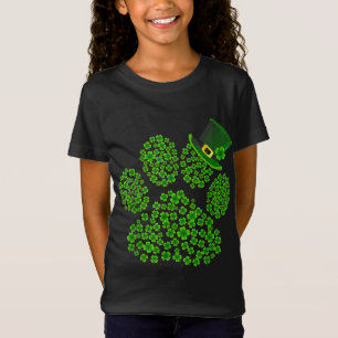 Dog Paw Leprechaun Dog Lover Shamrock St Patrick's T-Shirt