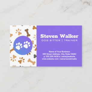 Dog Paw Logo Bones and Paw Prints Business Card