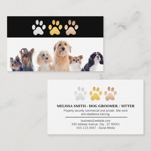 Dog Paw Logos | Animals Business Card (Front/Back)