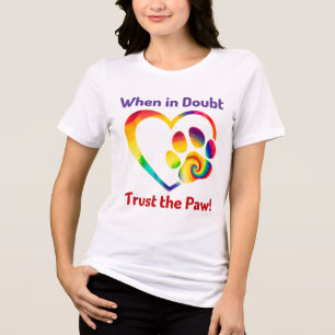 Dog Paw Love Heart Print Colourful Pet Dog Lover Tri-Blend Shirt