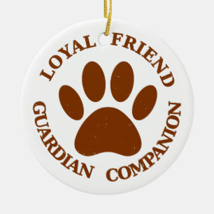 Dog Paw Loyal Friend Ceramic Tree Decoration