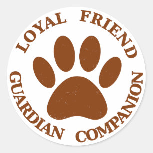 Dog Paw Loyal Friend Classic Round Sticker