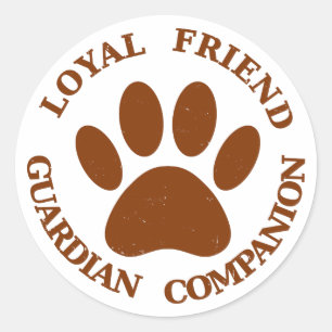 Dog Paw Loyal Friend Classic Round Sticker