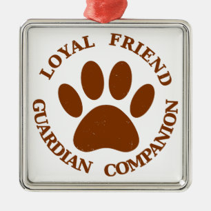 Dog Paw Loyal Friend Metal Tree Decoration