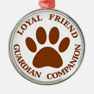 Dog Paw Loyal Friend Metal Tree Decoration