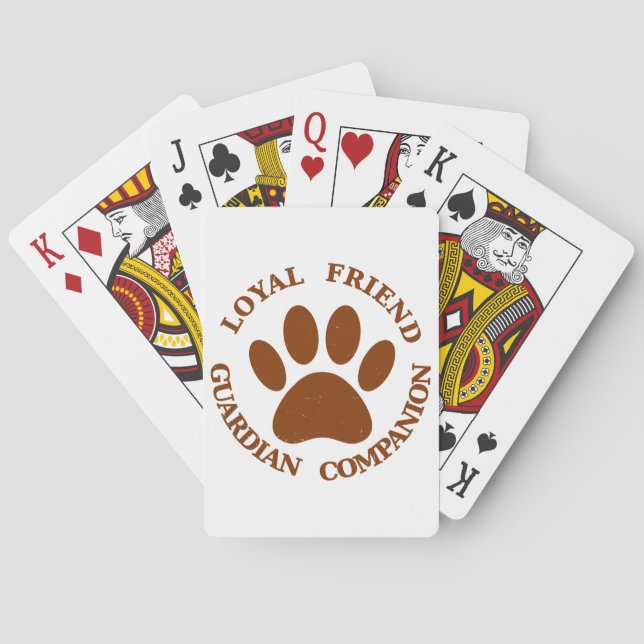 Dog Paw Loyal Friend Playing Cards (Back)