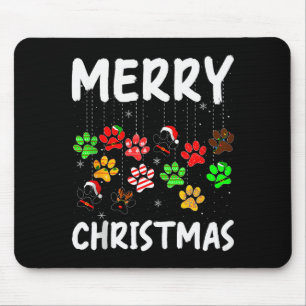 Dog Paw Merry Christmas Pajamas Puppy Dog Lover Xm Mouse Mat