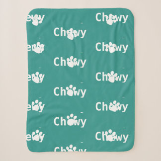 Dog Paw Name Green White Sherpa Blanket