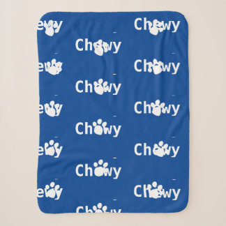 Dog Paw Name Navy White Sherpa Blanket