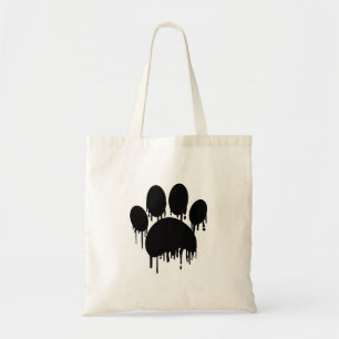 Dog Paw Paint Drip Custom Tote Bag