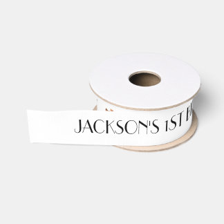 Dog Paw-Party Birthday White Grosgrain Ribbon