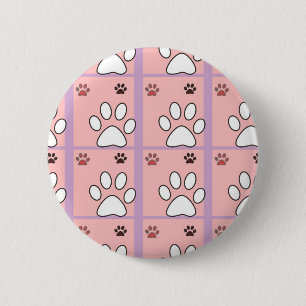 Dog Paw Pattern 6 Cm Round Badge